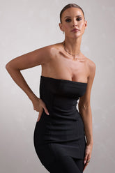 Black Bandage Strapless Longline Top